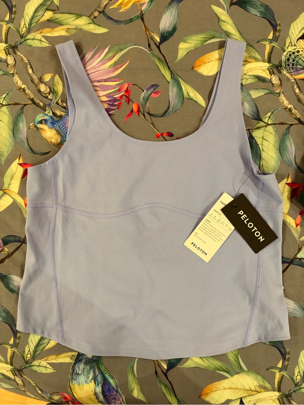Peloton Lavender Scoop-Neck Active Tank Top Cropped NWT